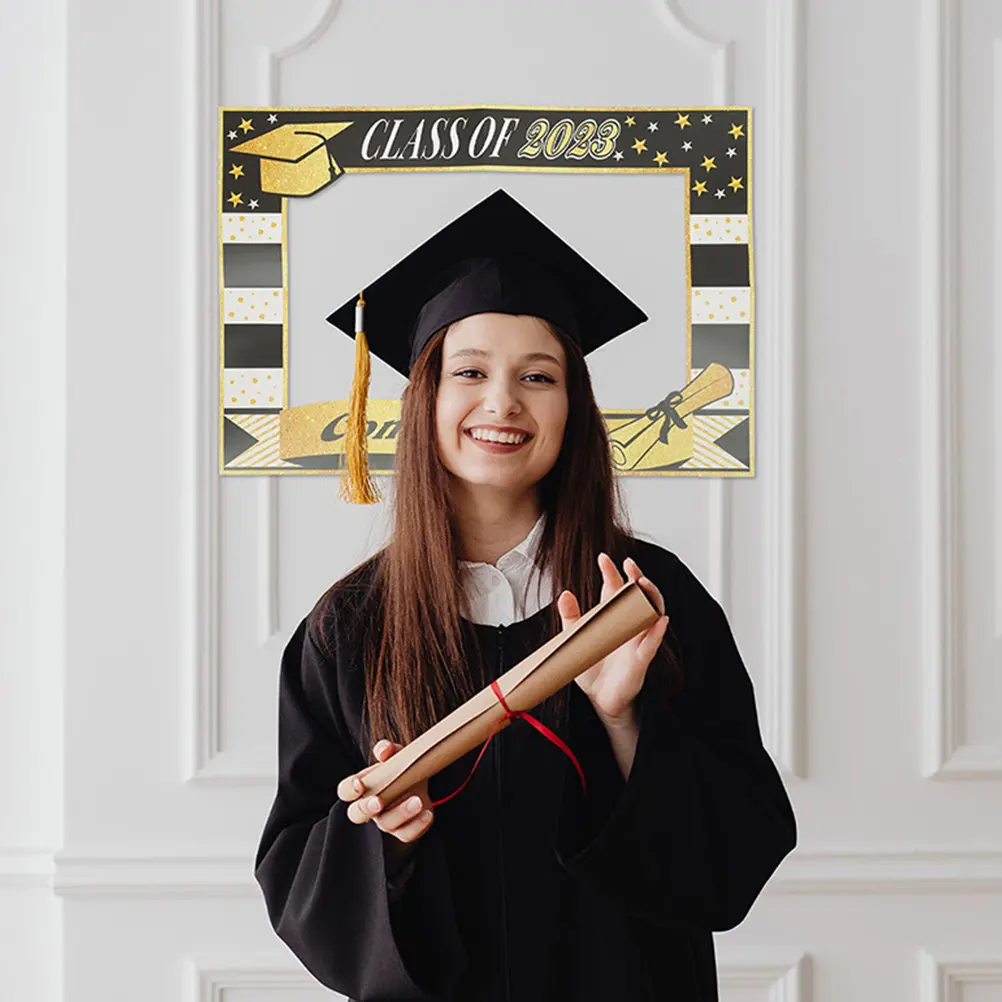 1Set Graduation Paper Eyeglasses Photo Booth Frame Props 2023 Grad Party Photo Props Fun Selfie Decor for Graduation Party