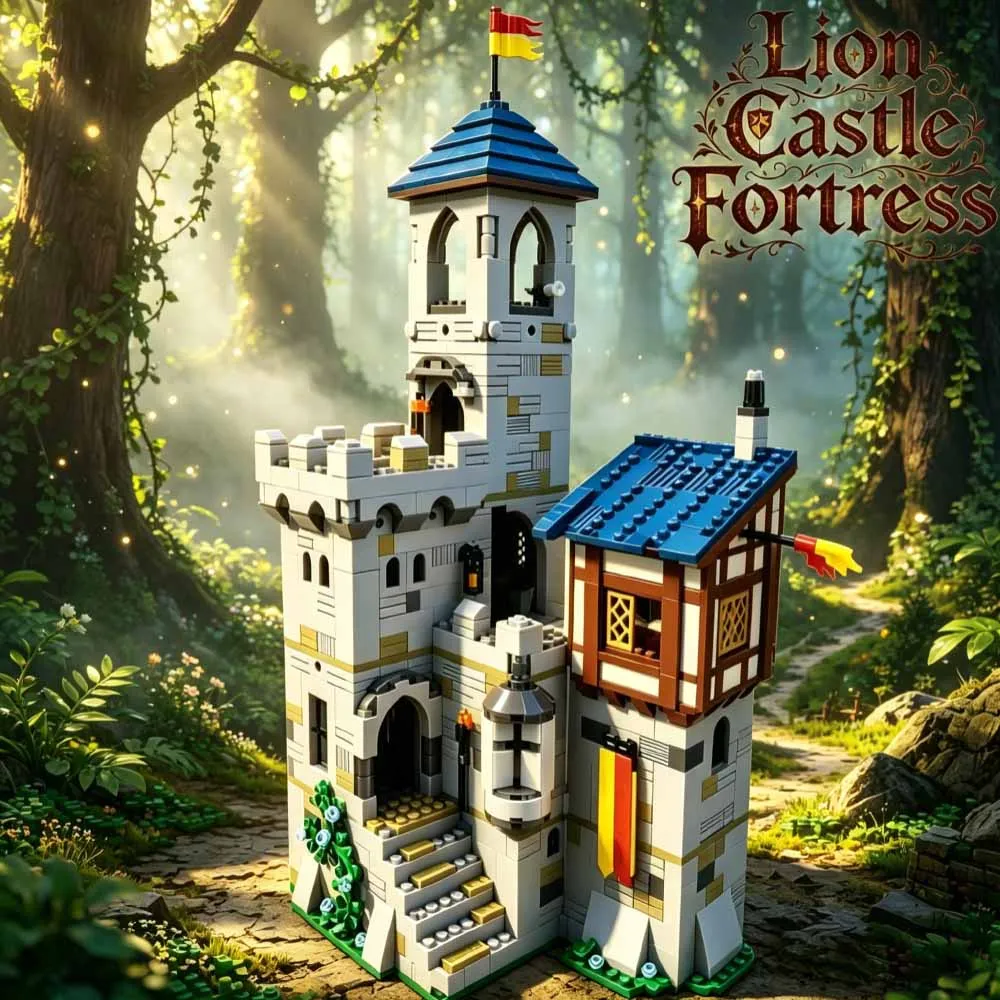 

1366pcs MOC Keep Castle Lion Knights Model Building Blocks Architecture Toys Christmas Gifts collection Education DIY adult