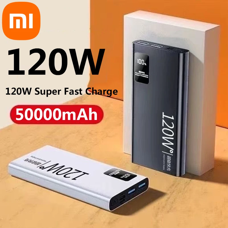 Xiaomi 120 واط 50000 مللي أمبير قدرة عالية قوة البنك شحن سريع Powerbank شاحن بطارية محمول آيفون سامسونج هواوي 2025