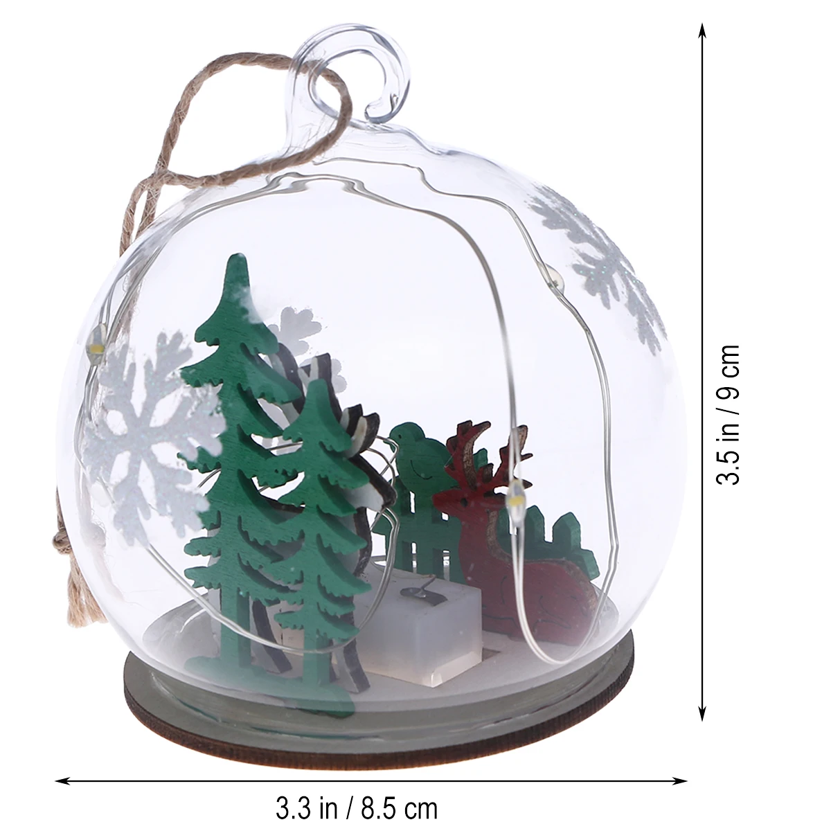 

Christmas Ornament Decorative Light Glass Dome Lamp Shine LED Lights Decoration