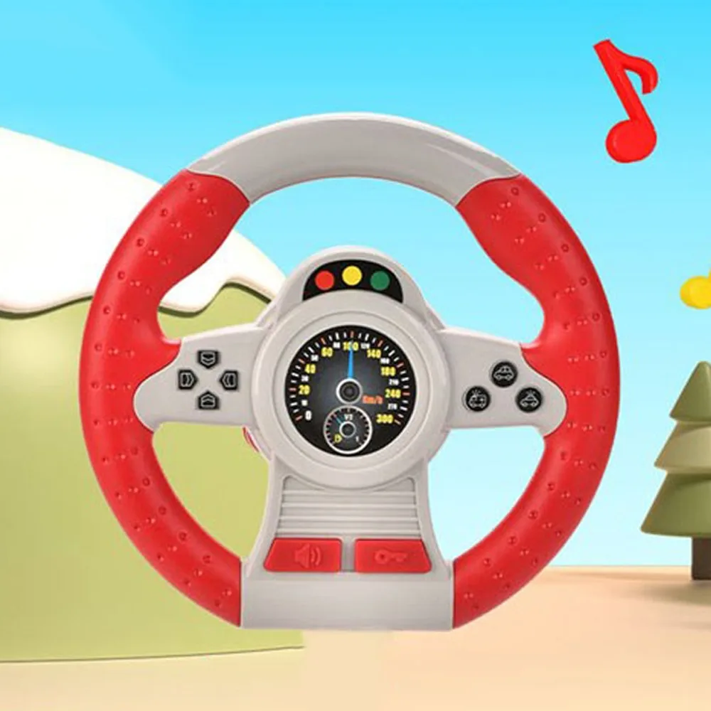 

360 ° Rotation Copilot Steering Wheel Multi Functional Montessori Simulation Steering Wheel Toys Early Education Interactive