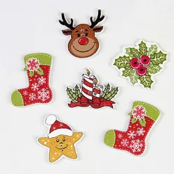 50pcs Christmas Buttons for Sewing, Christmas Wooden Buttons Sewing Buttons with 2 Holes for DIY Art Crafts Christmas Decoration