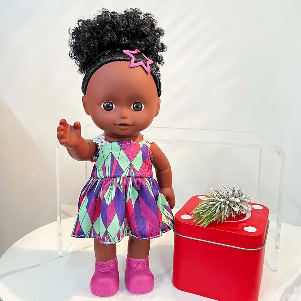 New Simulation African Black Girl Princess Doll Toy Dark Skin Exploding Head Reborn Doll Girls Play House Toy Kids Birthday Gift