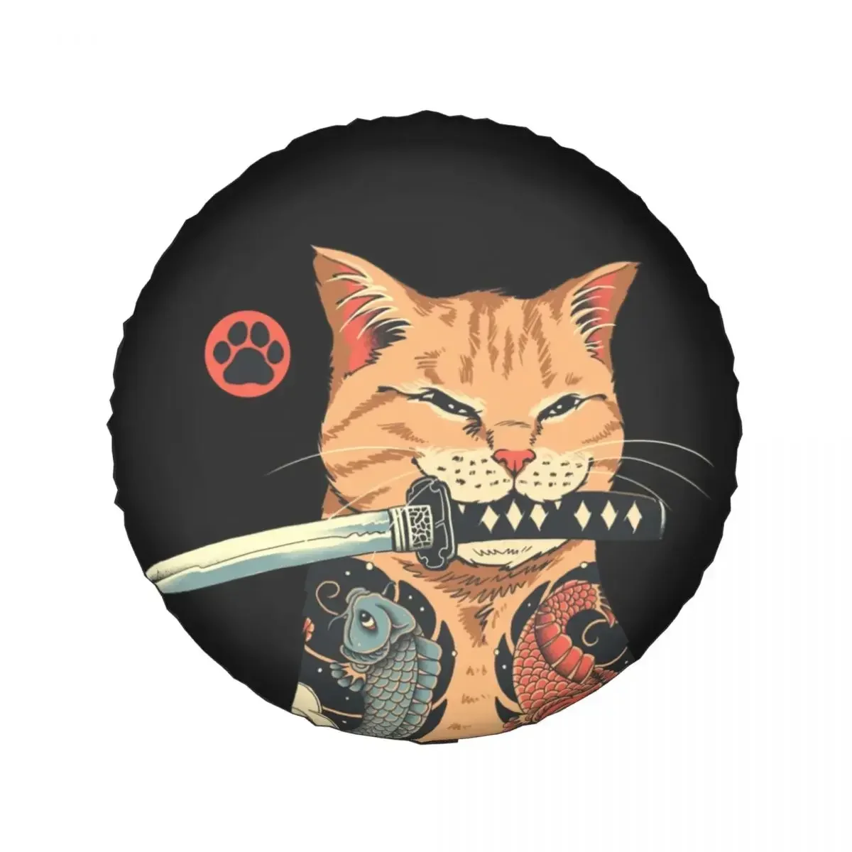 Catana Spare Tire Cover Bag Pouch for Suzuki Mitsubish Japanese Cat Samurai Dust-Proof Car Wheel Covers 14 15 16 17 Inch