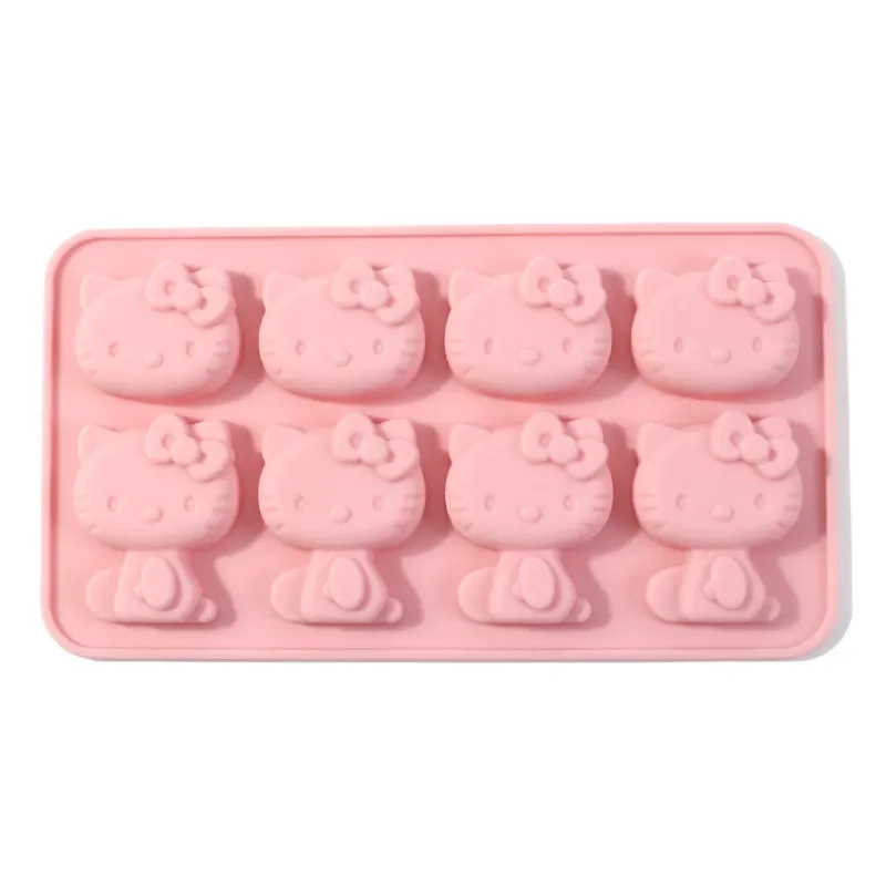 Kawaii Hello Kitty Bandeja De Gelo De Silicone Molde, Sanrio Bonito Kuromi, DIY Chocolate Biscuit Mold, Ferramenta de Cozimento, My Melody Candy Gift