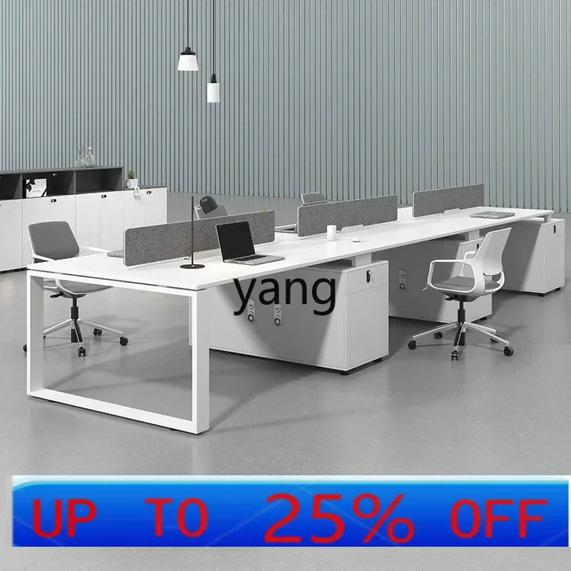 LMMstaff office desk and chair combination simple modern screen station table 4 people 6 people staff table