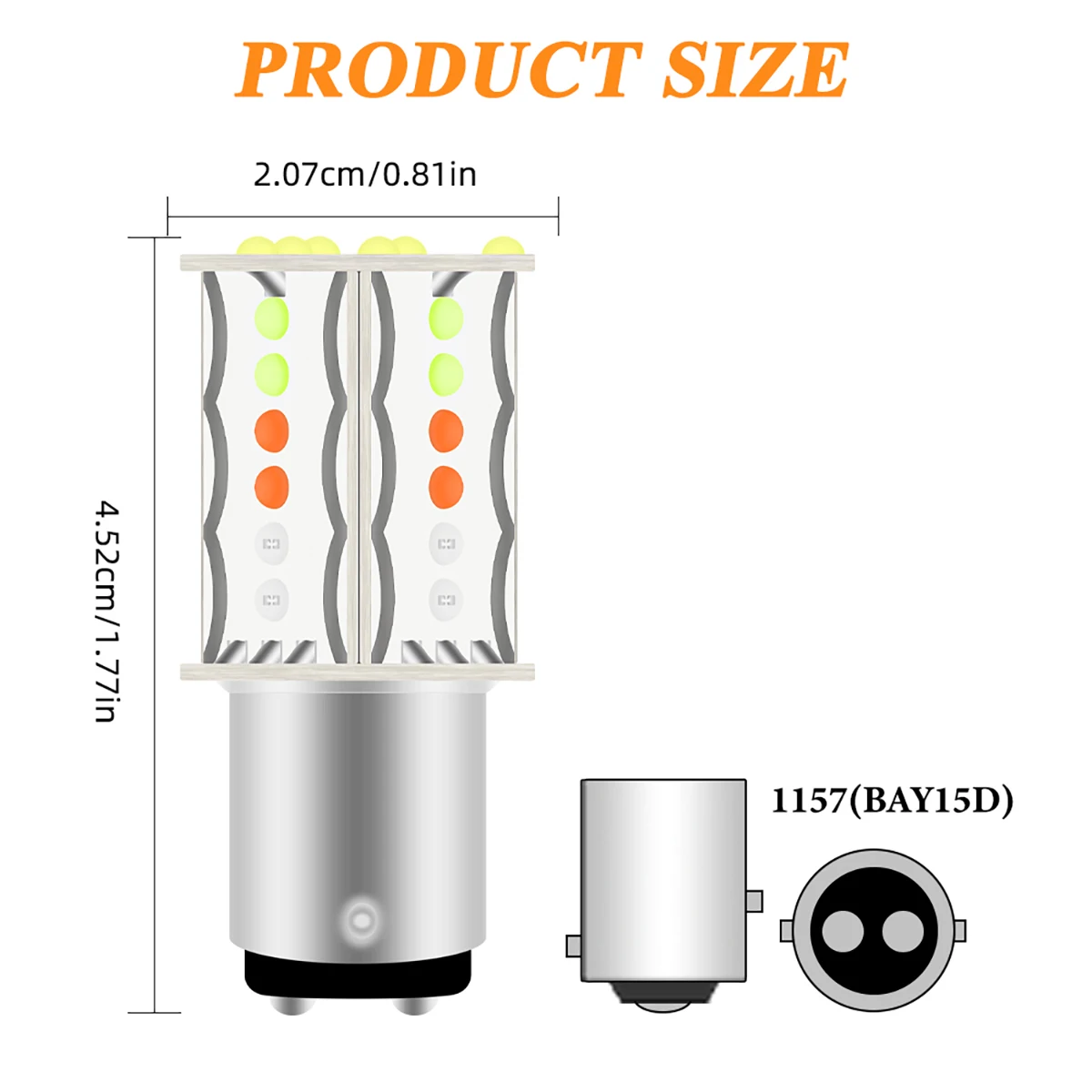 2pcs LED 1157 Bulb Brake Light Motorcycle 1157 Bay15d P21/5 W Flashing Motorcycle LED Parking Taillights Flashing Warning Light view 2
