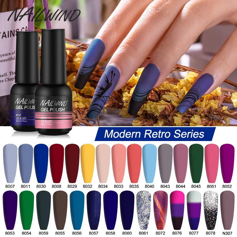 NAILWIND 8ML Gel Nagellak Semi Permanente Vernis hybride Voor Nagels Primer Base Top Coat Nail UV Polish gel Polishes