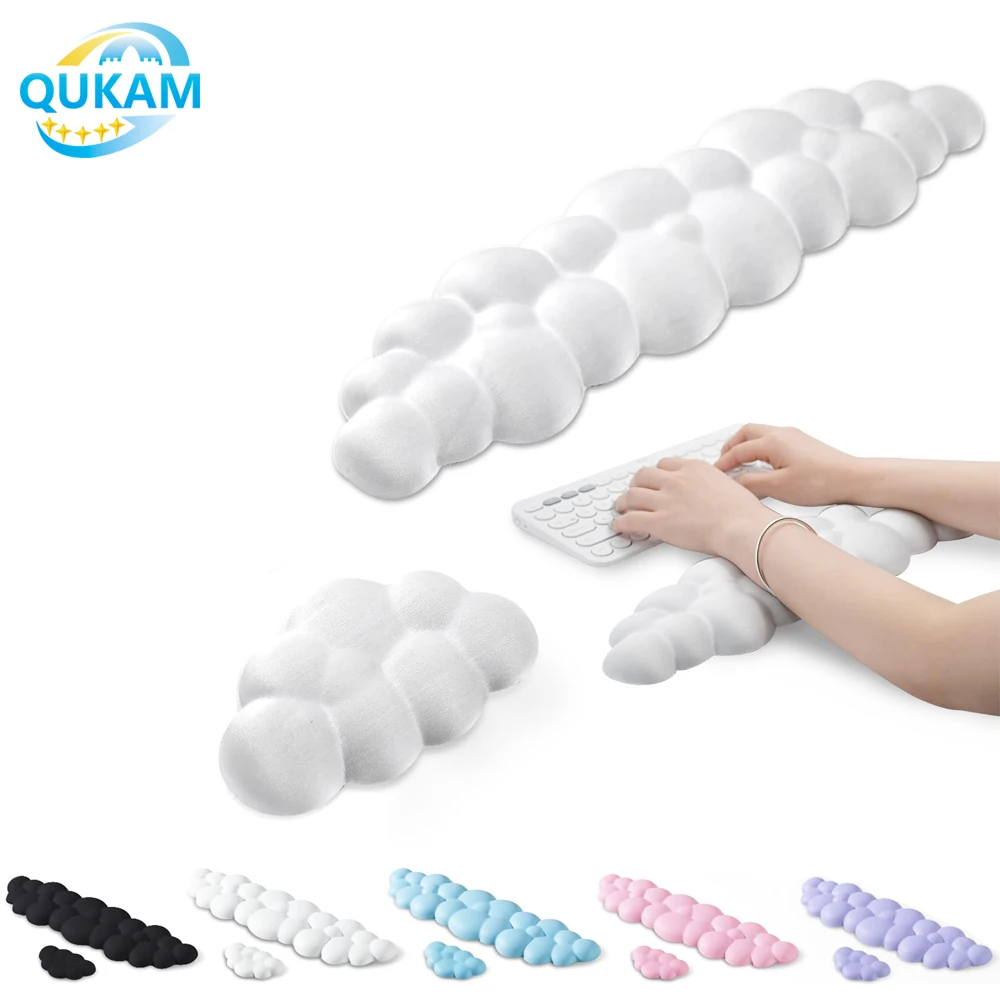 

QUKAM 2025 Multicolor Mouse Pad Cloud Ergonomic Keyboard Wrist Rest Office Typing Protection For iPad PC Tablet Laptop Mousepad