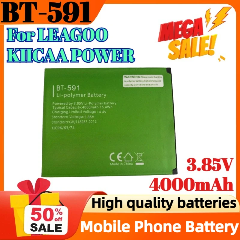 

BT-591 3.85V 4000mAh Mobile Phone Battery for LEAGOO KIICAA POWER High Quality Rechargeable Battery