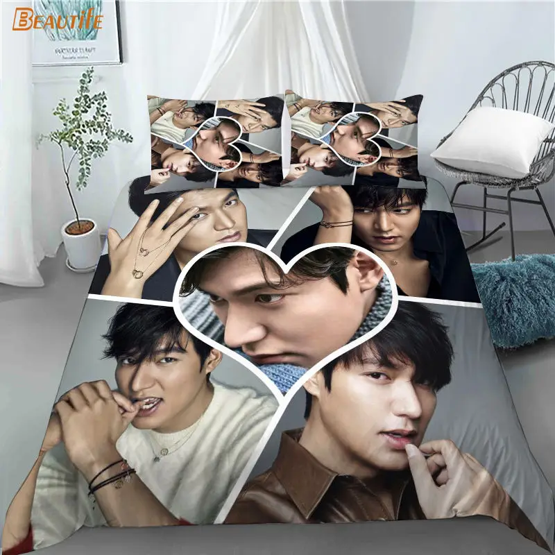 Custom Kpop Idol Lee Min Ho 3 pezzi Set copripiumino Set biancheria da letto moda piumino copripiumino federa tessili per la casa