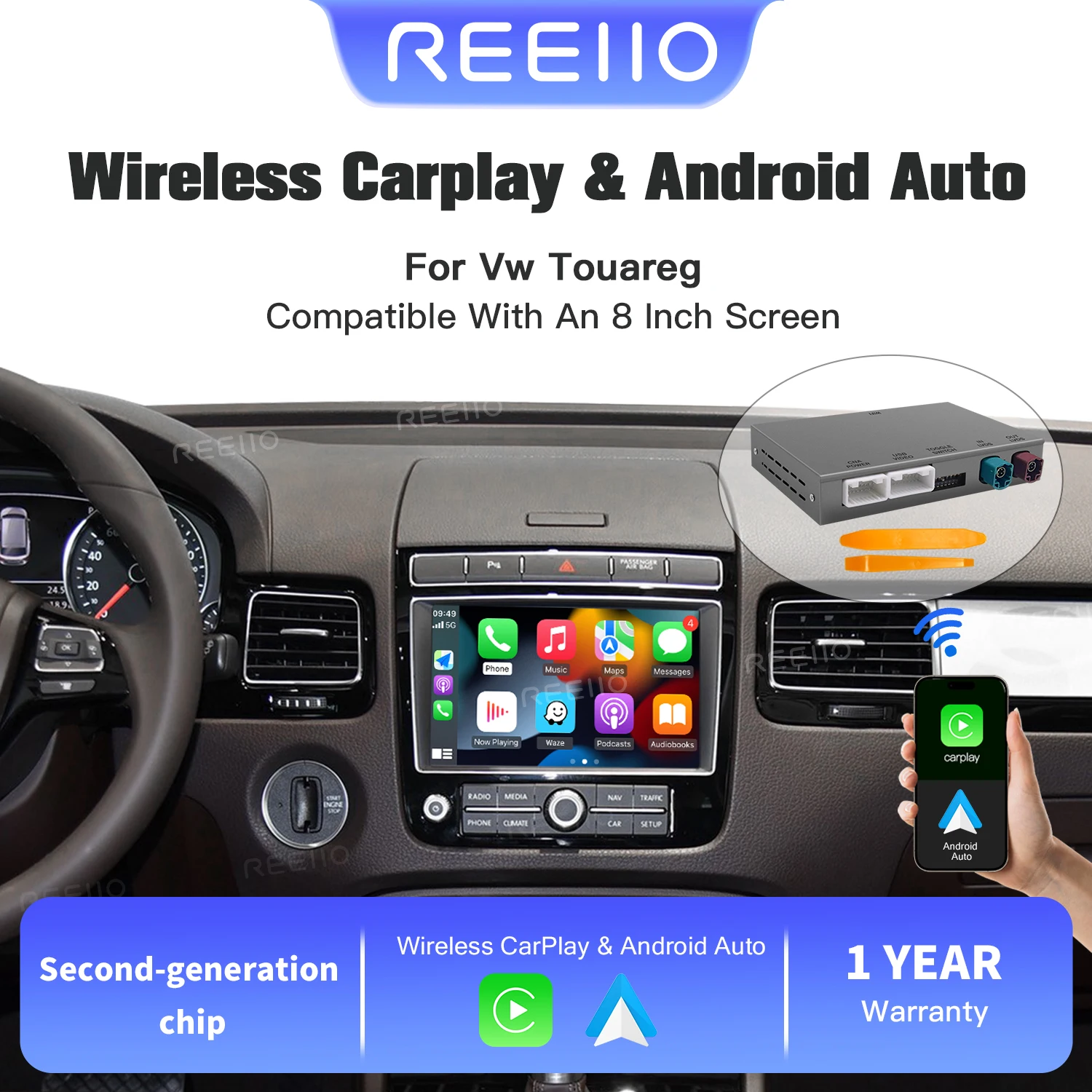 Drahtlose Carplay Android Auto Modul Für VW Volkswagen Touareg RNS850 2010-2018 Unterstützung Spiegel Link AirPlay Navigation BT