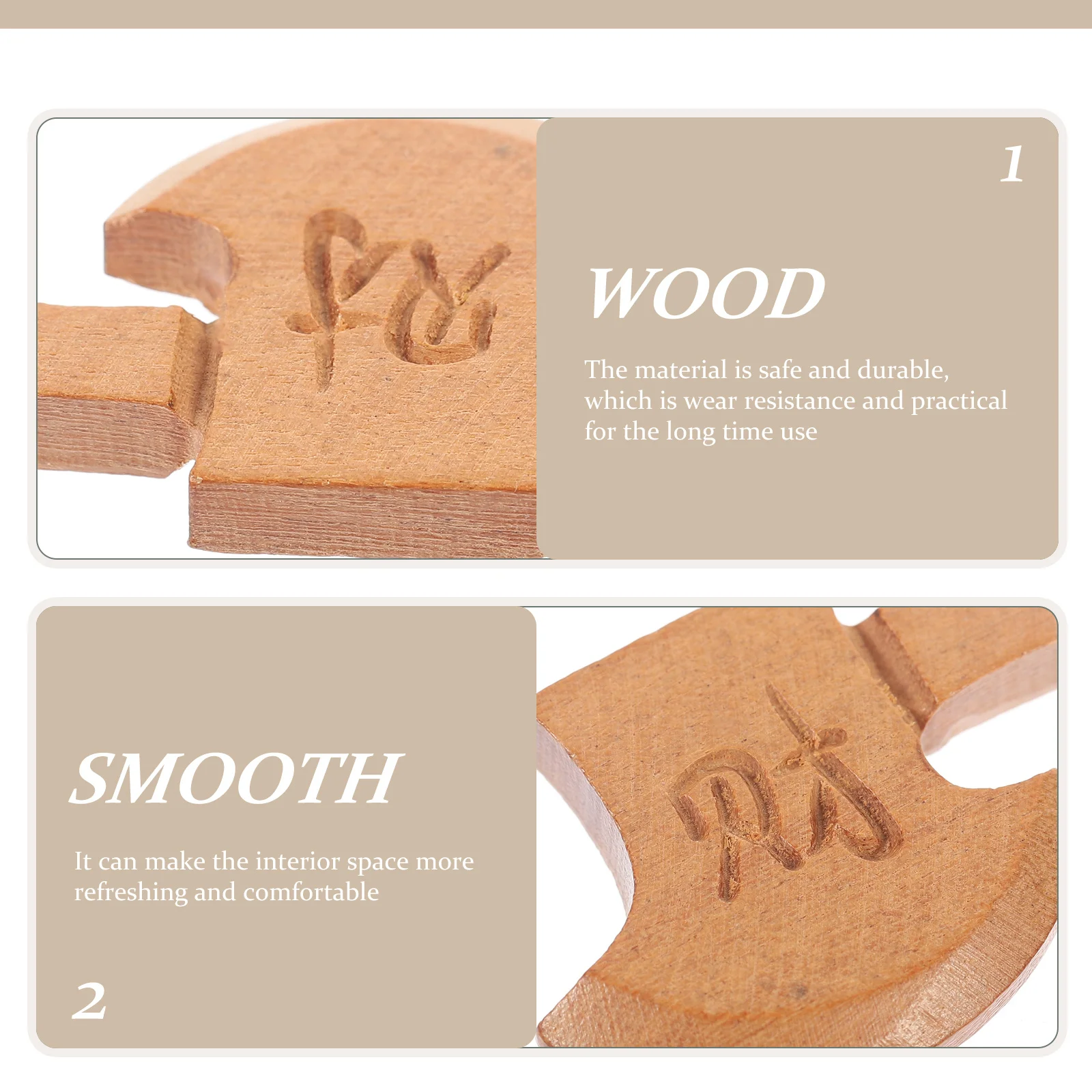 

10pcs Hatchet Wooden Craft Engraving Decor Desktop Ornament Home Furnishing Festival Gift Curved Design Carved Wood Ornament