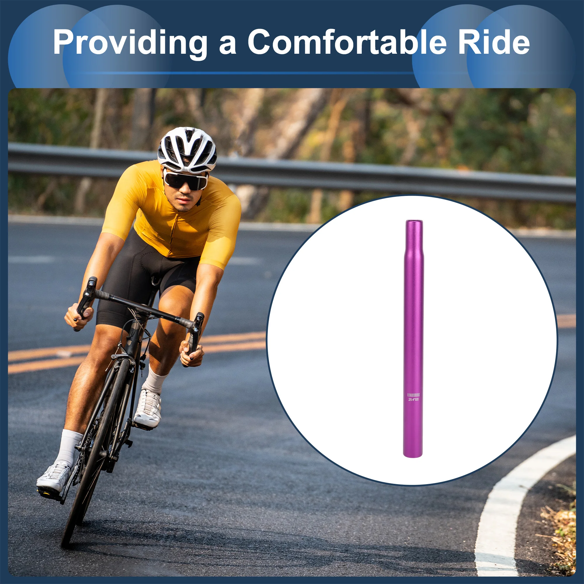 X Autohaux Bike Seat Posts 25.4x300mm 27.2x300mm 28.6x300mm 30.4x350mm Lightweight Post Seat Tube Purple Aluminum Alloy