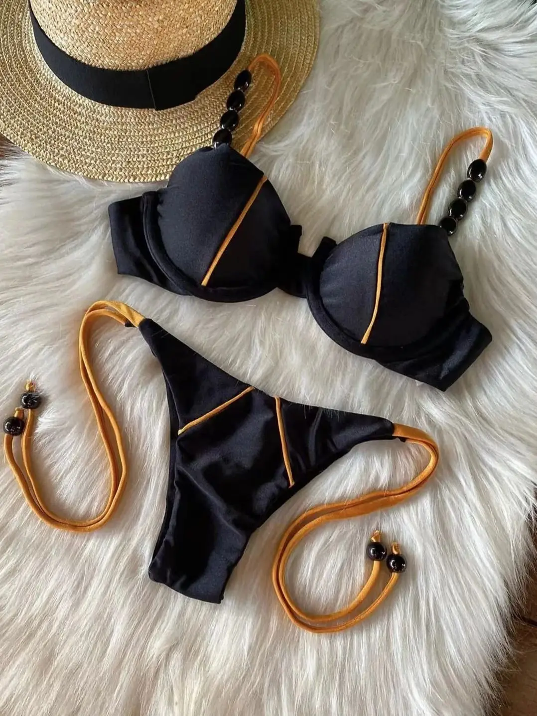 RUOTONGSEPT nowe seksowne bikini push up strój kąpielowy damskie stroje kąpielowe z niską talią dla kobiet dwuczęściowy kostium kąpielowy 2023 strój kąpielowy