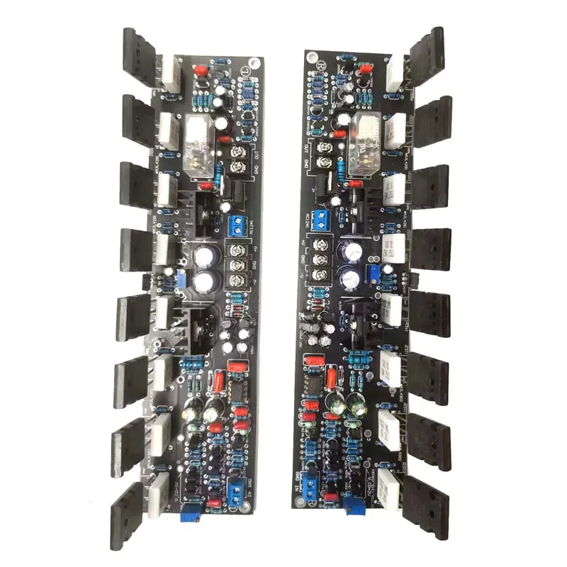 Alta qualidade 2 peças e405 300wx2 toshiba 2sa1943 2sc5200 hifi ajustável classe a placa amplificadora de alta potência com circuito de proteção