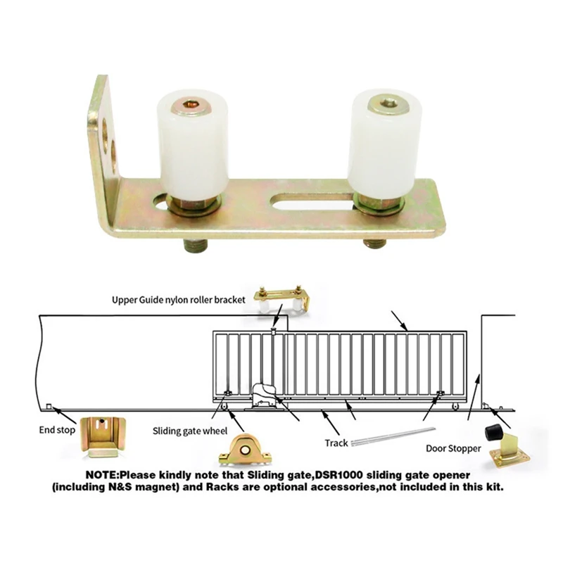 Rodillos guía para puerta de Patio, rodillos guía para puerta corredera con soporte de Pilar en L, rodillos dobles ajustables de nailon duraderos, 1 Uds.