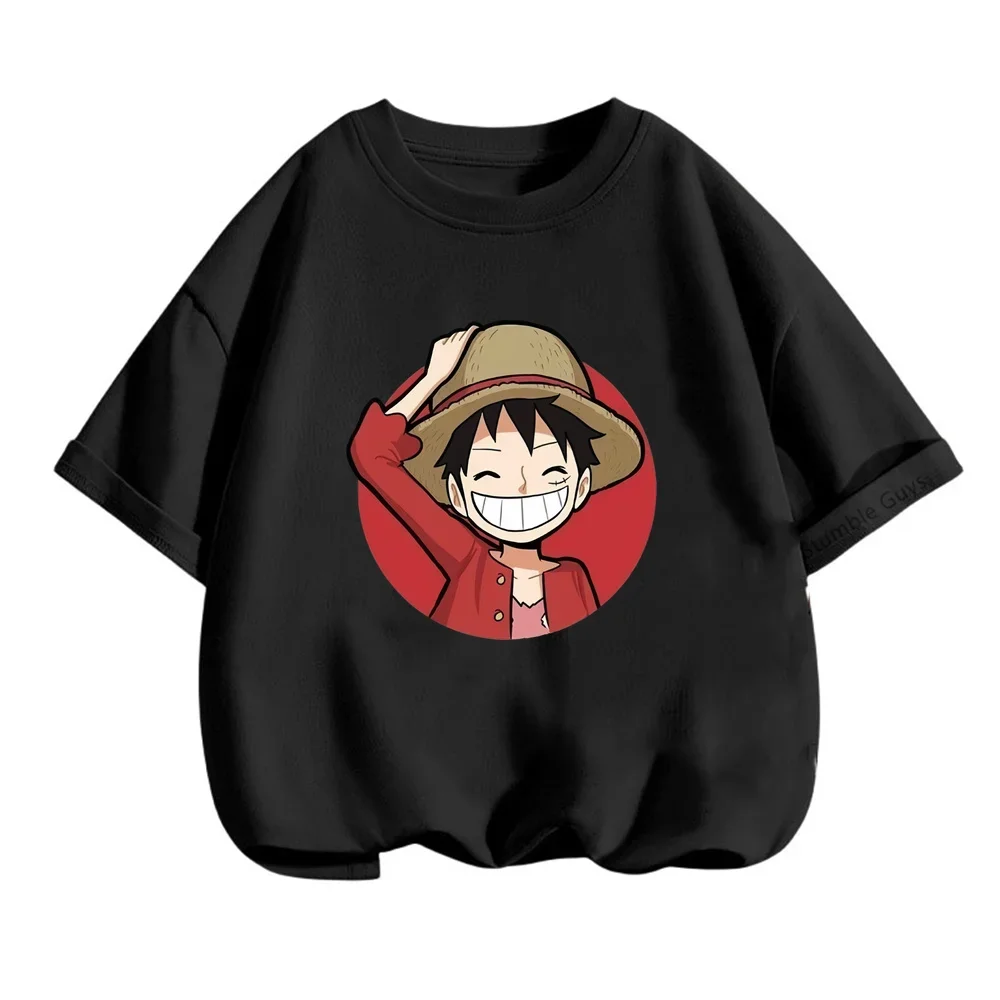 3-14 Jaar Jongenskleding Meisjes Luffy Tshirt Japan Anime One Stuks T-Shirt Kinderen Kleding Baby Korte Mouw Tee Tops 12ys