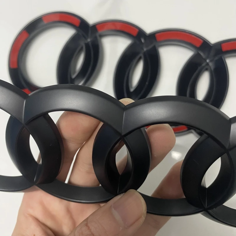 AUDI A4 2007-2024 4 Ring Logo ABS Matt Black Directly Covered Emblem Car Hood Front Grill Rear Trunk Emblem Badge A4 Refit