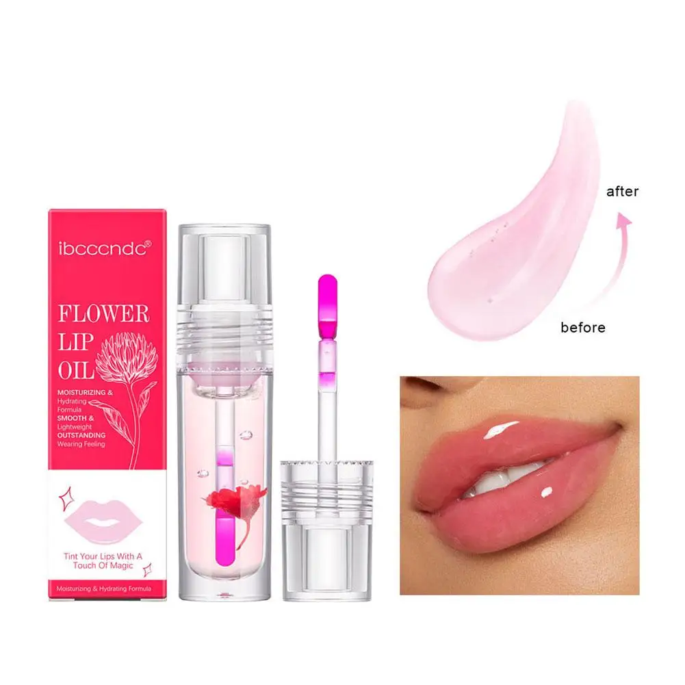 Magische Kleurverandering Lip Olie Bloem Lipgloss Crystal Oil Lip Jelly Sexy Gloss Olie Make-Up Glow Lip Hydraterende Plumping P H8q6