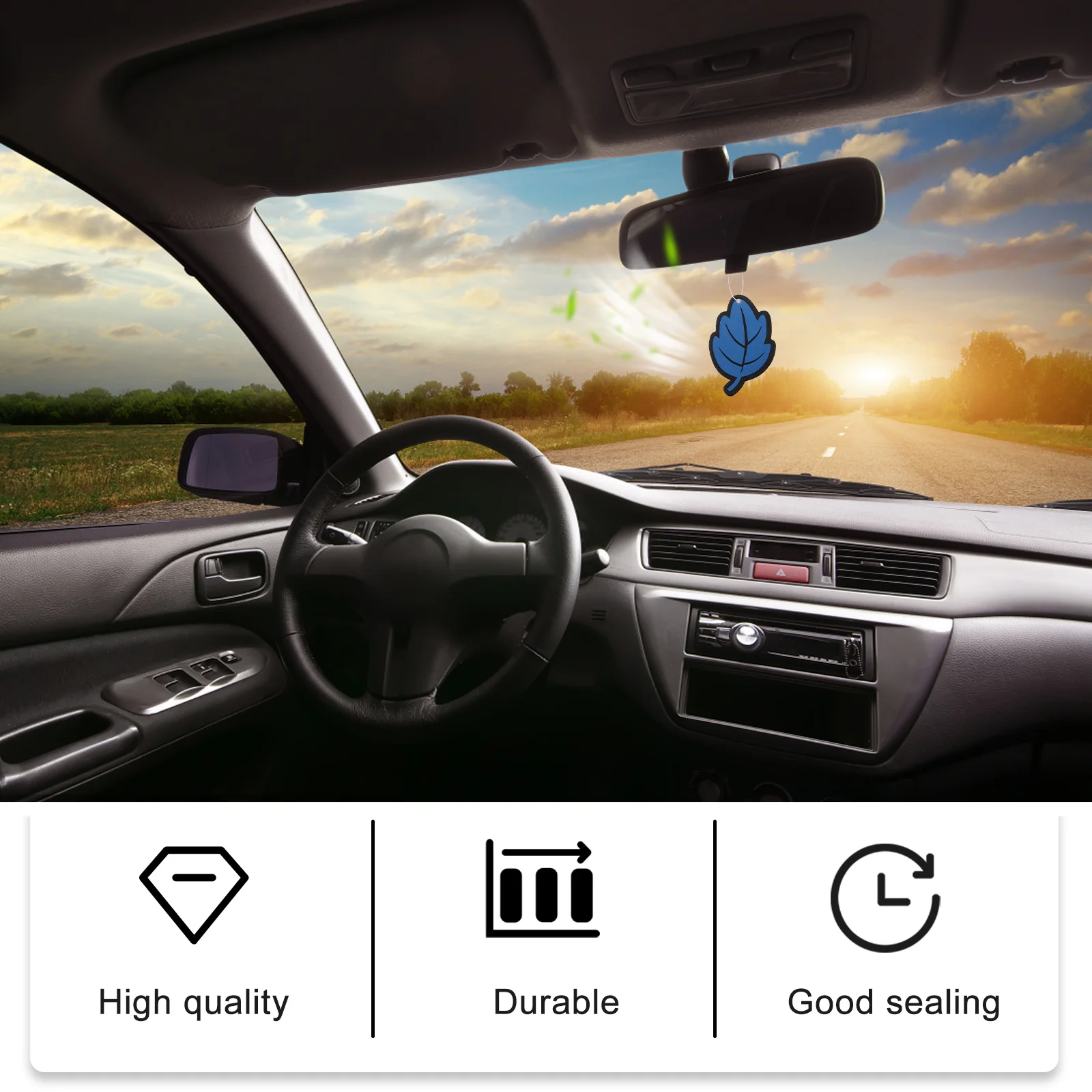 

6Pcs Car Air Freshener Leaf Shape Paper Hanging Fragrance Long Lasting for Car Office Bathroom Wardrobe Decor Freshener