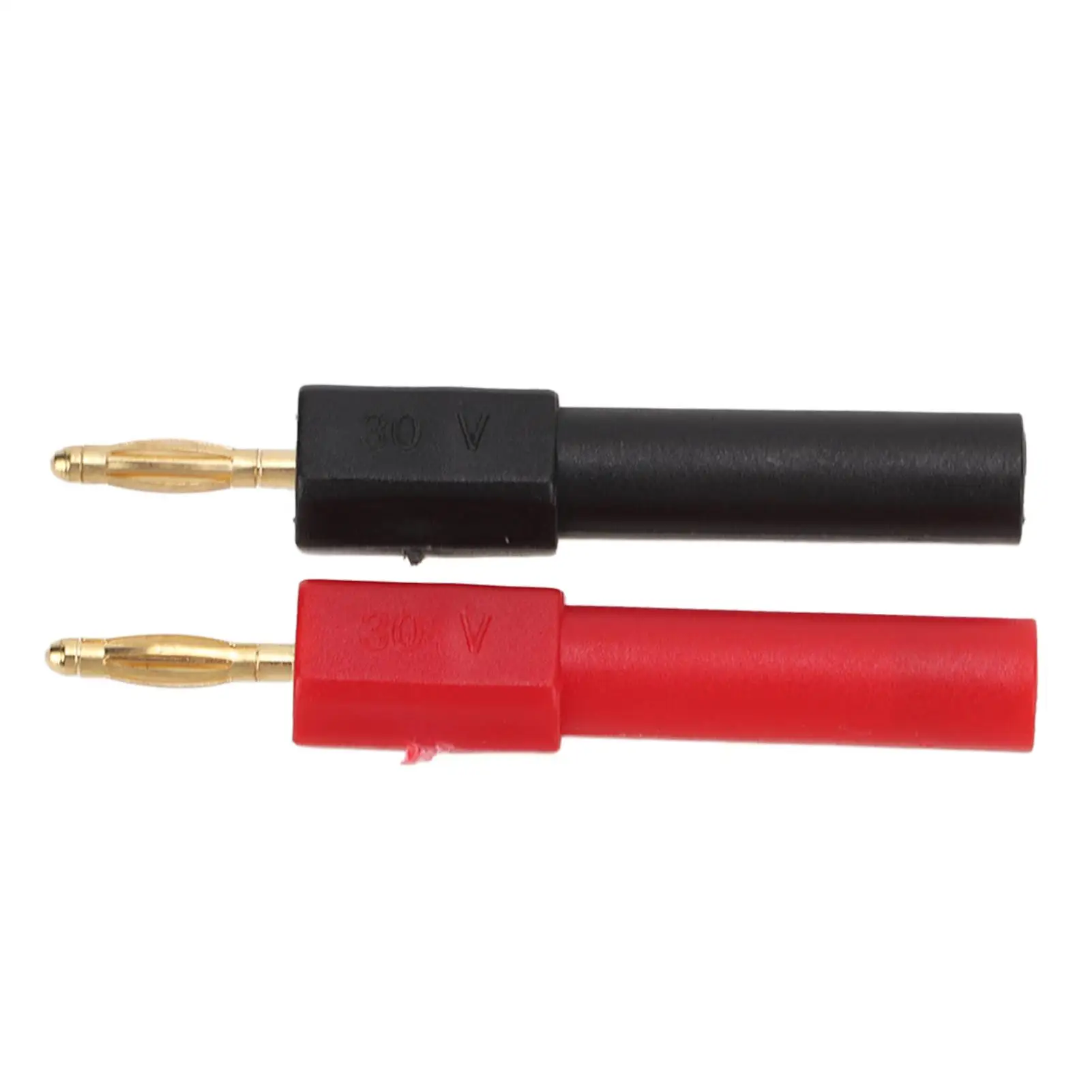 10Pcs PA Brass Banana Plug Adapters 2mm Male to 4mm Female Connector - Red & Black