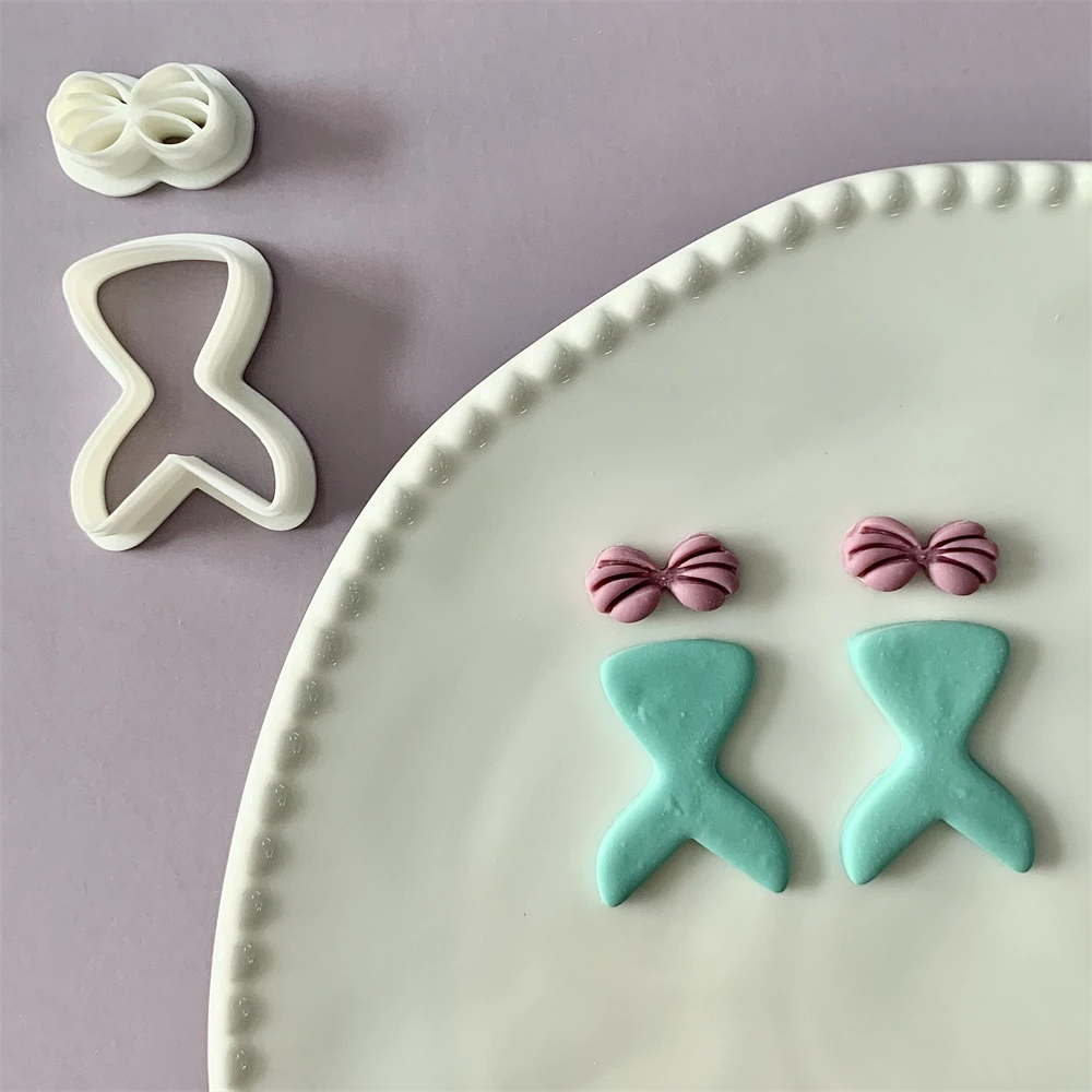 Bikini-förmiger Polymer-Ton-Ohrring-Schneider, Sommerurlaub, Strand, baumelnde Tonformen für Anhänger, Schmuck, handgefertigte Schneidwerkzeuge – Detail 6