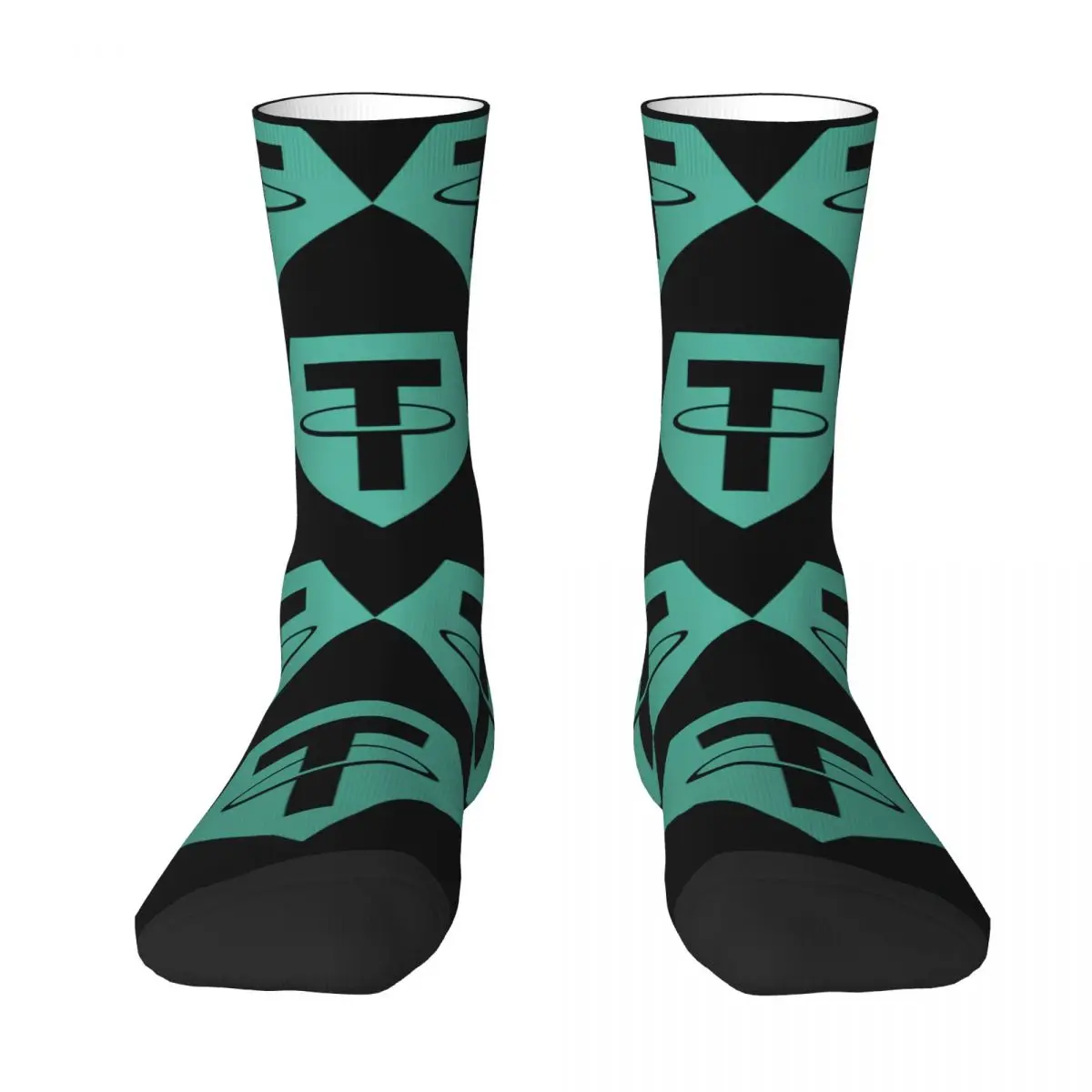 Tether USDT Logo Crypto Blockchain Cryptocurrency Unisex Winter Socks Windproof Happy Socks Street Style Crazy Sock