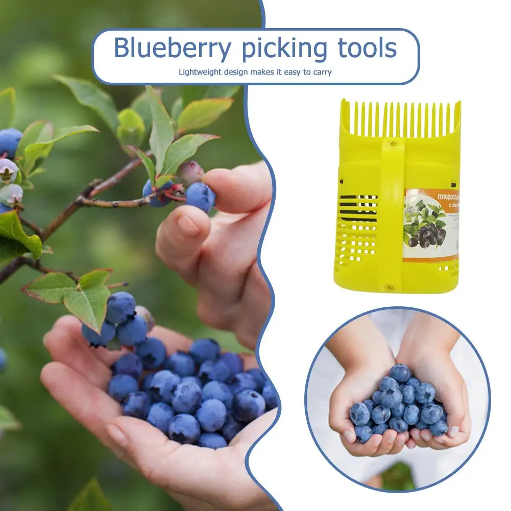 Fruit Picker Handle Blueberry Collection Harvester Comb Rakes Picking Garden Tool Berry Comb for Blueberries Cranberries