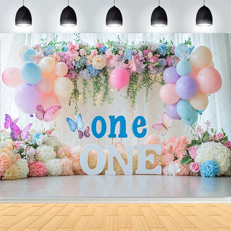 Baby Shower Happy Birthday Party Photography Backdrops Newborn Kids Air Balloon Princess Tropical Jungle Photo Background BB-43