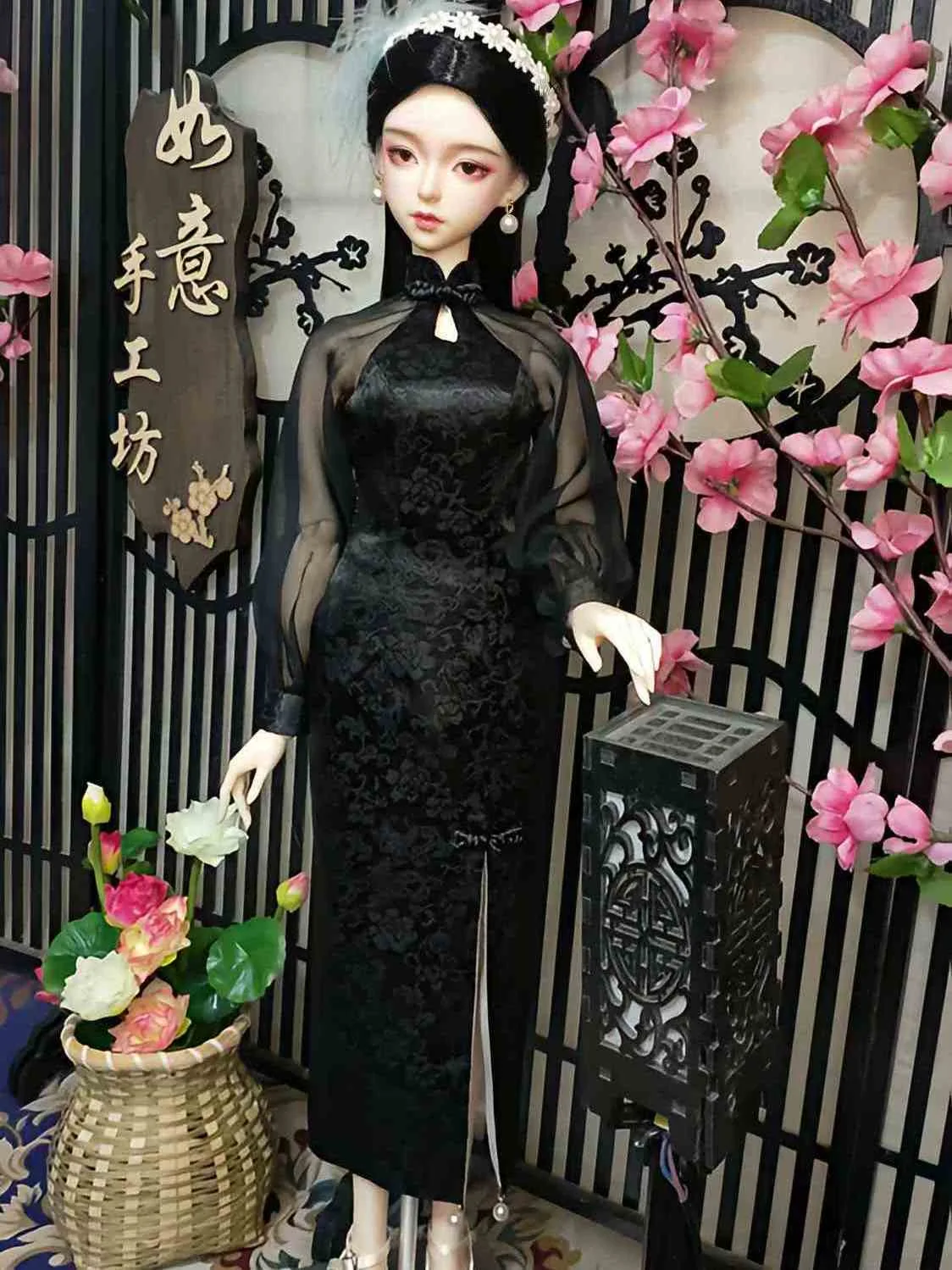 

Одежда для куклы AS60cm, платье-ципао Debisheng/Yeluoli, черное платье 1/3 BJD, бесплатная доставка