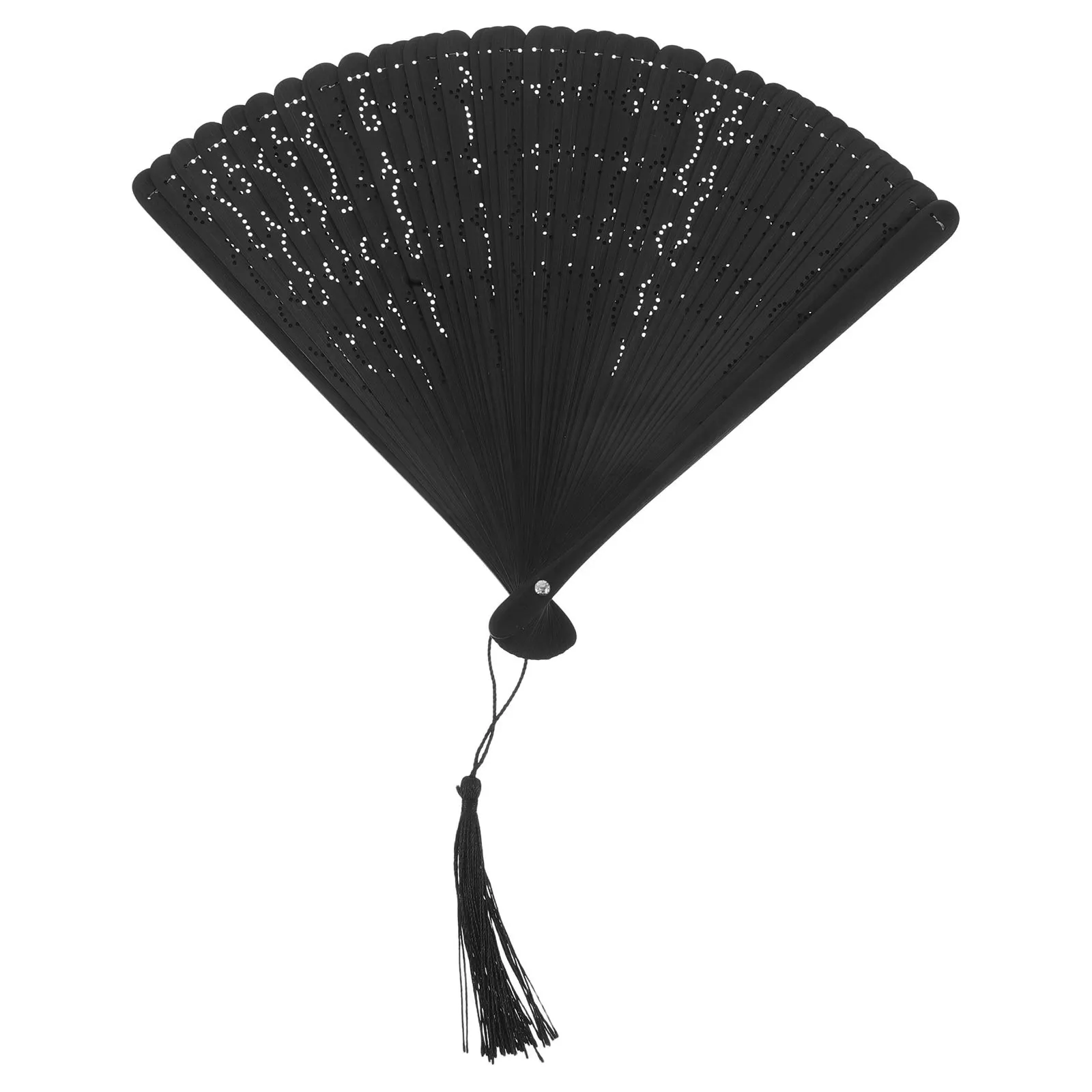 

Folding Hand Fan Traditional Chinese Hollow Bamboo Vintage Foldable Hand Fan for Dance Rave Party Photo Shoot Festival