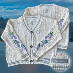 Cardigan à manches à col étoile pour femmes, pull Y2K, motif étoile, esthétique, lac, chaud, mignon, doux, femme, automne, hiver