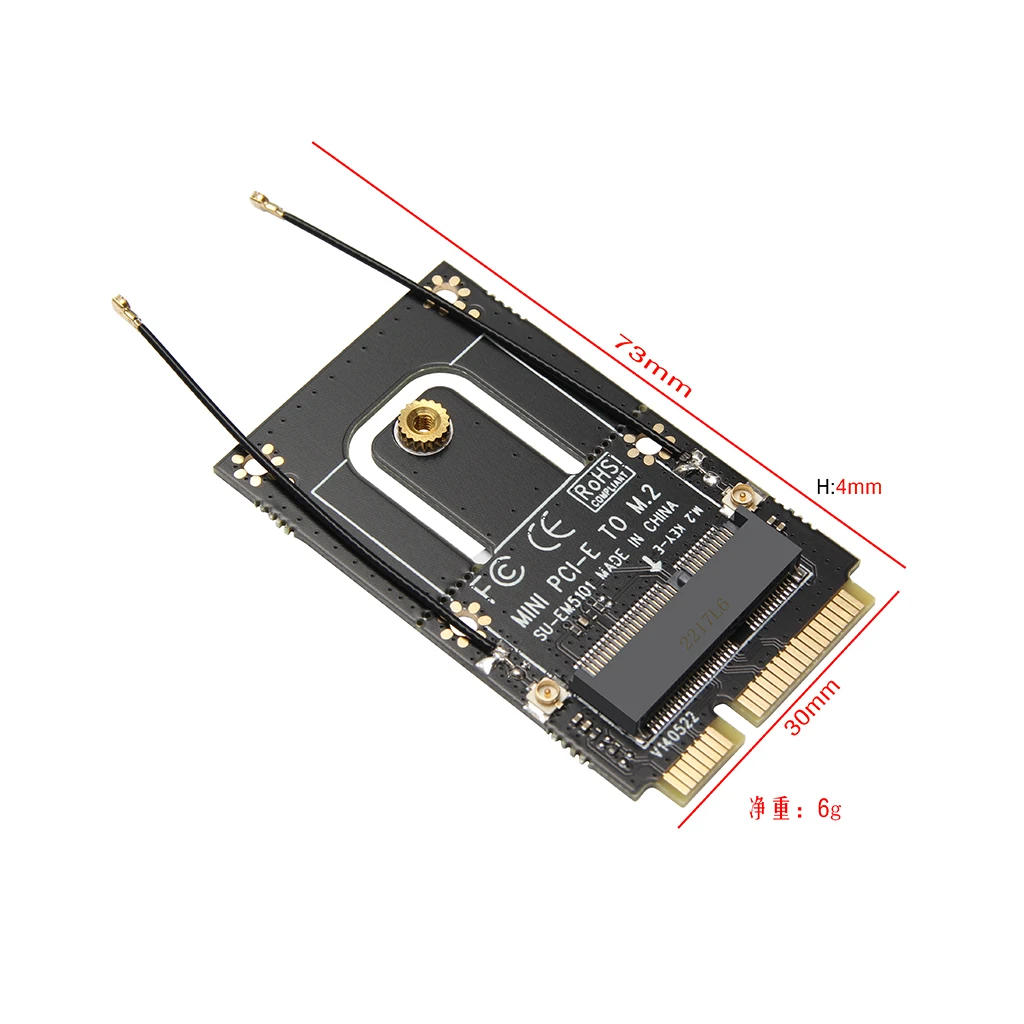 1Pc M.2 Ngff Naar Mini Pci-E (Pcie + Usb) adapter Voor M.2 Wifi Bluetooth Draadloze Wlan Kaart Intel AX200 9260 8265 8260 Voor Laptop