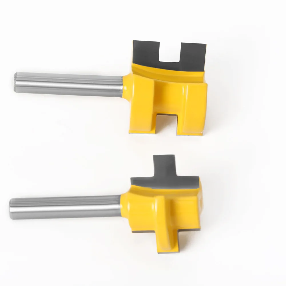 2 Pcs 8mm Shank Square Tooth Tenon Joint Cutter, Flooring Cutter, Panel Cutter, Woodworking Router Bit