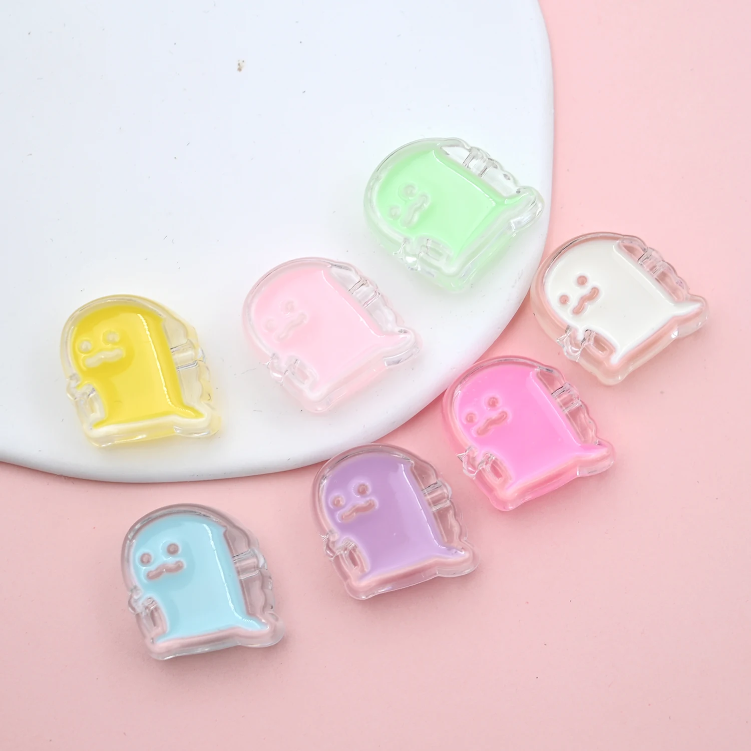 20x27mm Ghosts Shaped Drop Oil Acrylic Beads Loose Spacer Beads For Jewelry Making Diy Handmade Bracelet Necklace Accessorise