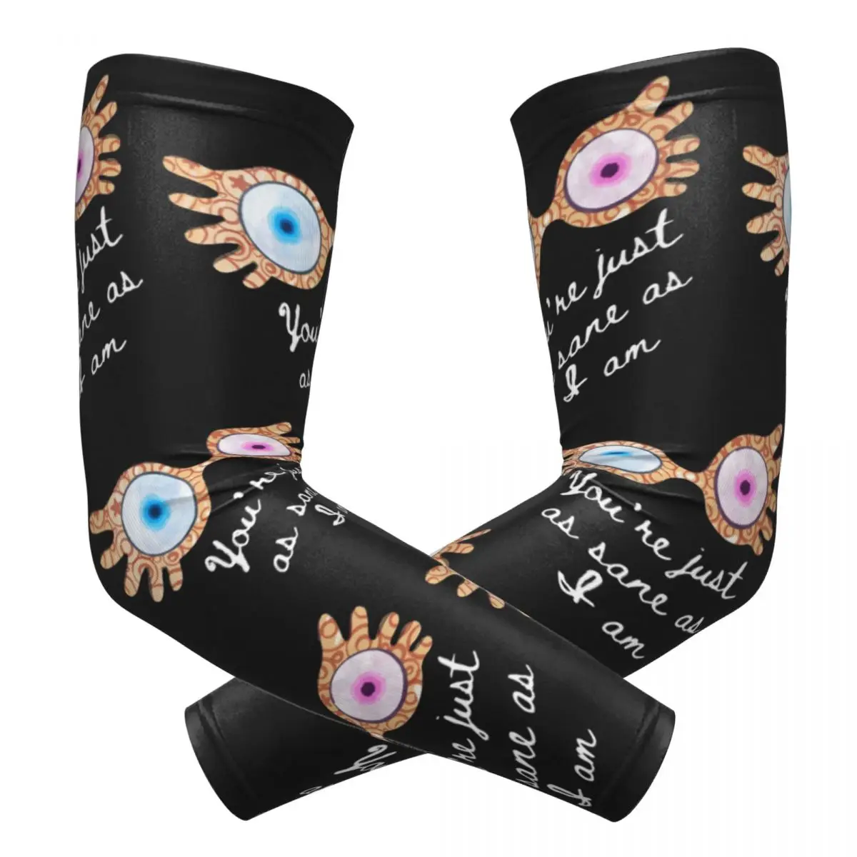 あなたは私と同じくらい正常です - ルナ・ラブグッド アウトドアアームスリーブ 日焼け止めUVカバーサマーサイクリングタトゥースリーブ