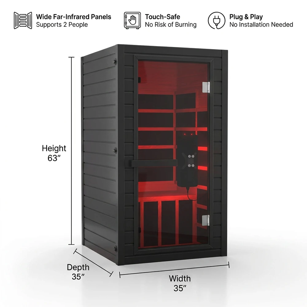 Indoor House Hemlock Wooden Far-Infrared Sauna And Red Light Therapy Massage Cabin Room