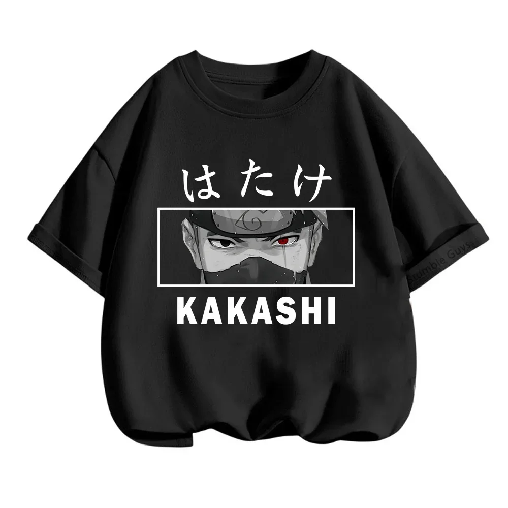 2024 New Narutos Tshirt Kids Summer Kakashi T-shirt Casual Sportswear Cartoon T-shirt Boys Tops Girls 3-14 Years Teen Clothes