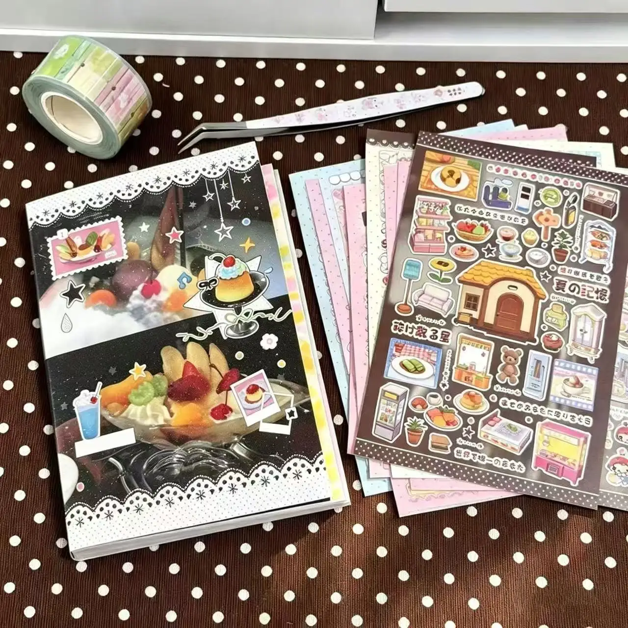 New Cute Themed Amusement Park Sticker Book A Whole Thick High Value Ins Style Stickers Scrapbooking DIY Collage Journals Gift
