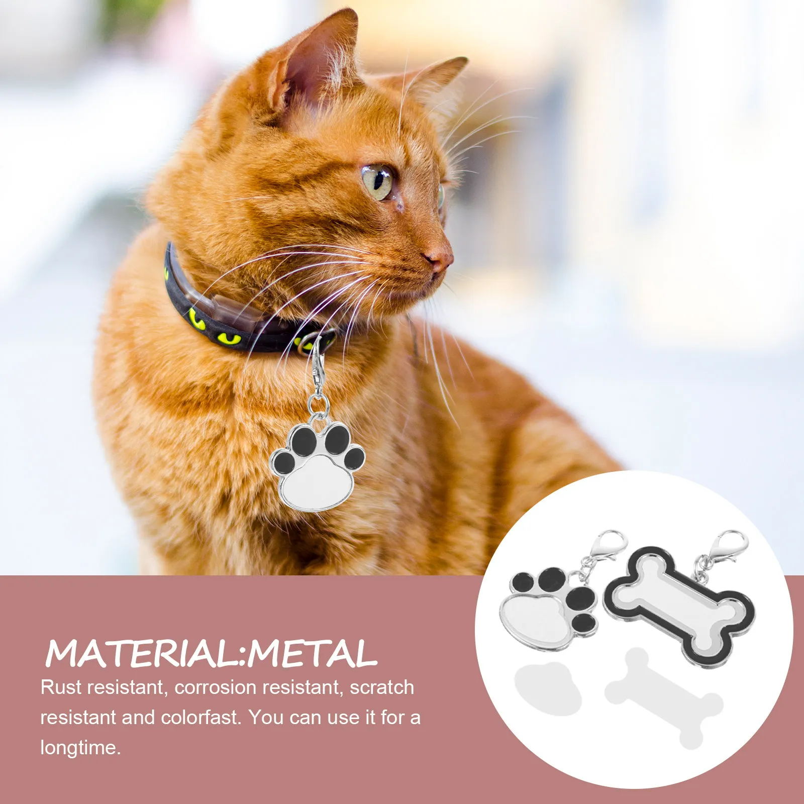 

2 шт. металлические бирки для животных под сублимацию, прочные именные таблички для ошейников собак и кошек, заготовки для DIY гравировки и сублимации