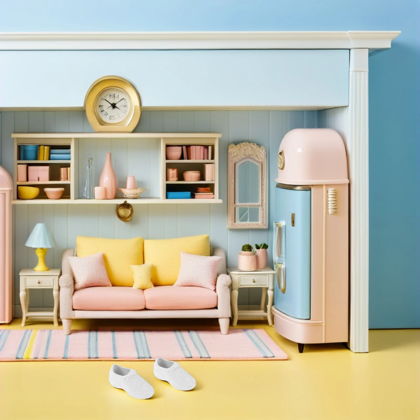 1 set 1 set miniatuurschoenen voor 11 inch stijlvolle plastic kleine schoenaccessoires rollenspel leuk vakmanschap gemakkelijk schoon te maken