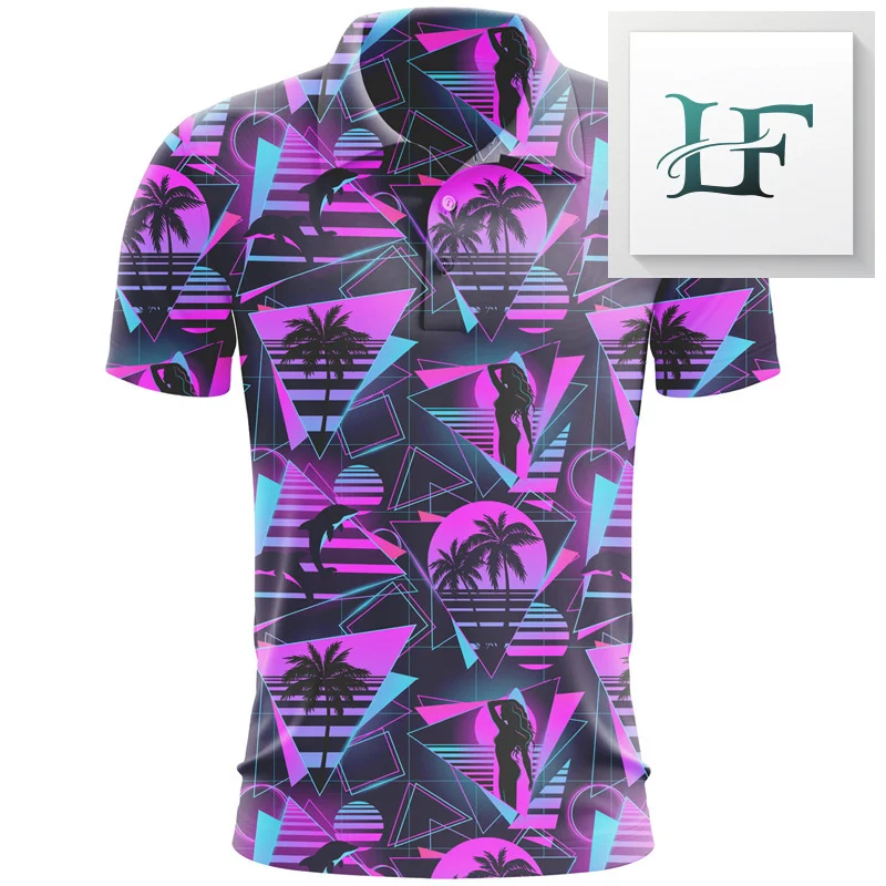 

Hawaiian Plants 3D Print Polo Shirt Marine Jellyfish Pattern T-Shirt Summer Street Short Sleeve Tees Tops Casual Male Clothing