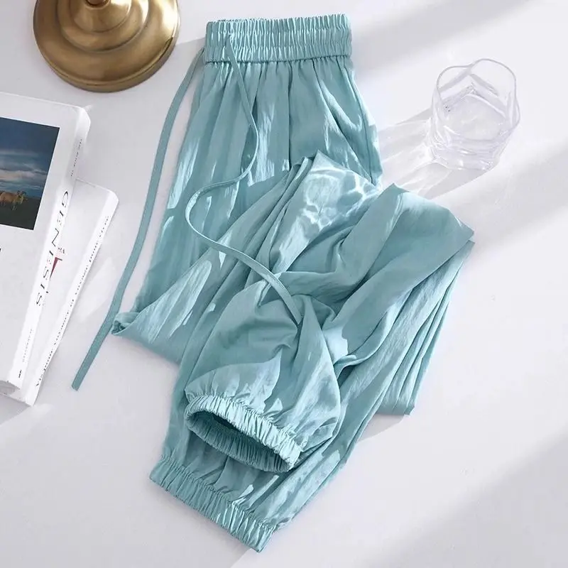 

Женские летние тонкие спортивные и повседневные утягивающие шаровары с высокой талией и защитой от солнца