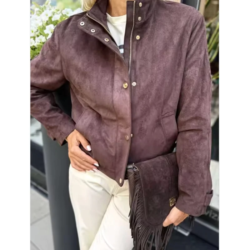 Neue Damen-Herbstjacken 2025, modisch, schlank, hochgeschlossen, Straße, warm, elegante Damenjacken, schicke Herbst-Jugend-Oberbekleidung, Mäntel