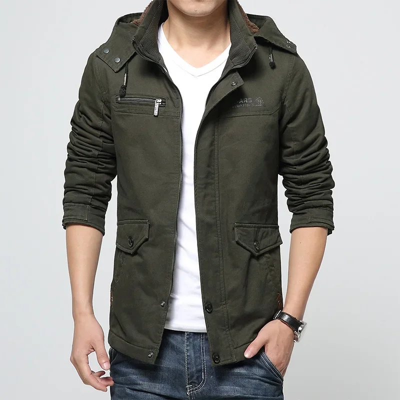 

Winter Solid Color Jackets for Men Casual Outerwear Coat Men Thick Warm Fleece Lining Jacket Autumn Luxury Business Jacket Men