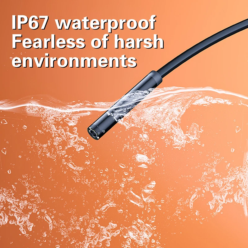 Mini Camera 7mm 2M Hard Wire Android Type-C USB Car Detection Camera Pipeline Detection Waterproof Endoscope Adjustable Cable