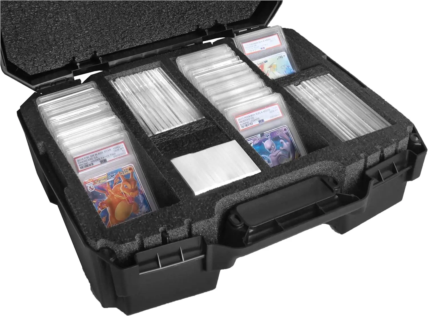 

84-Slot Graded Card Case for PSA/BGS/SGC Slabs - Storage Box for Pokemon, MTG & Sports Cards with Customizable Foam