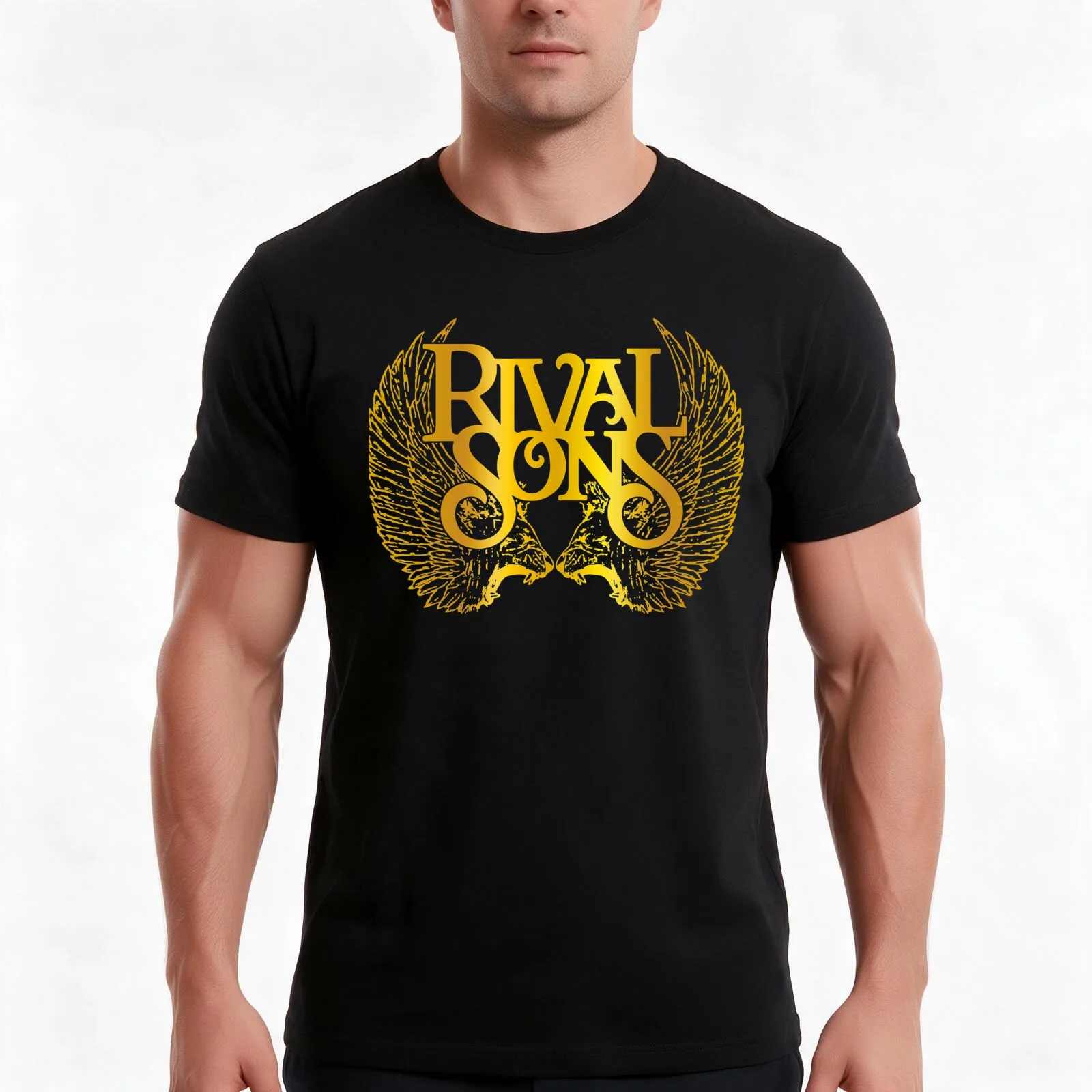 RIVAL SONS T-Shirt Summer Casual Cotton Tee Oversized Streetwear Tops Vintage Graphic Print Loose Fit Short Sleeve