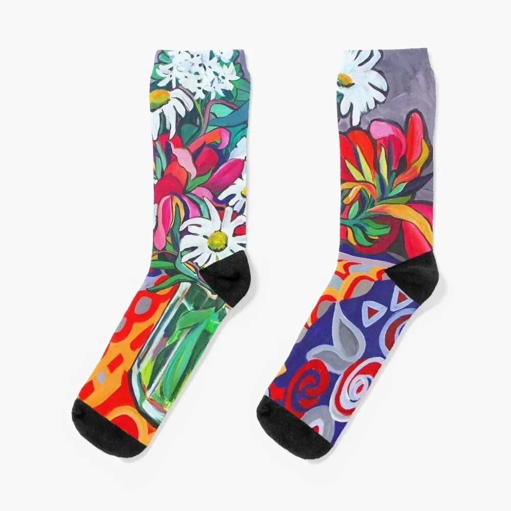 Daisy Still Life Socks hockey cotton snow designer brand Socks Women's Men's